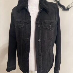 Old Navy Black Faux Fur Jacket